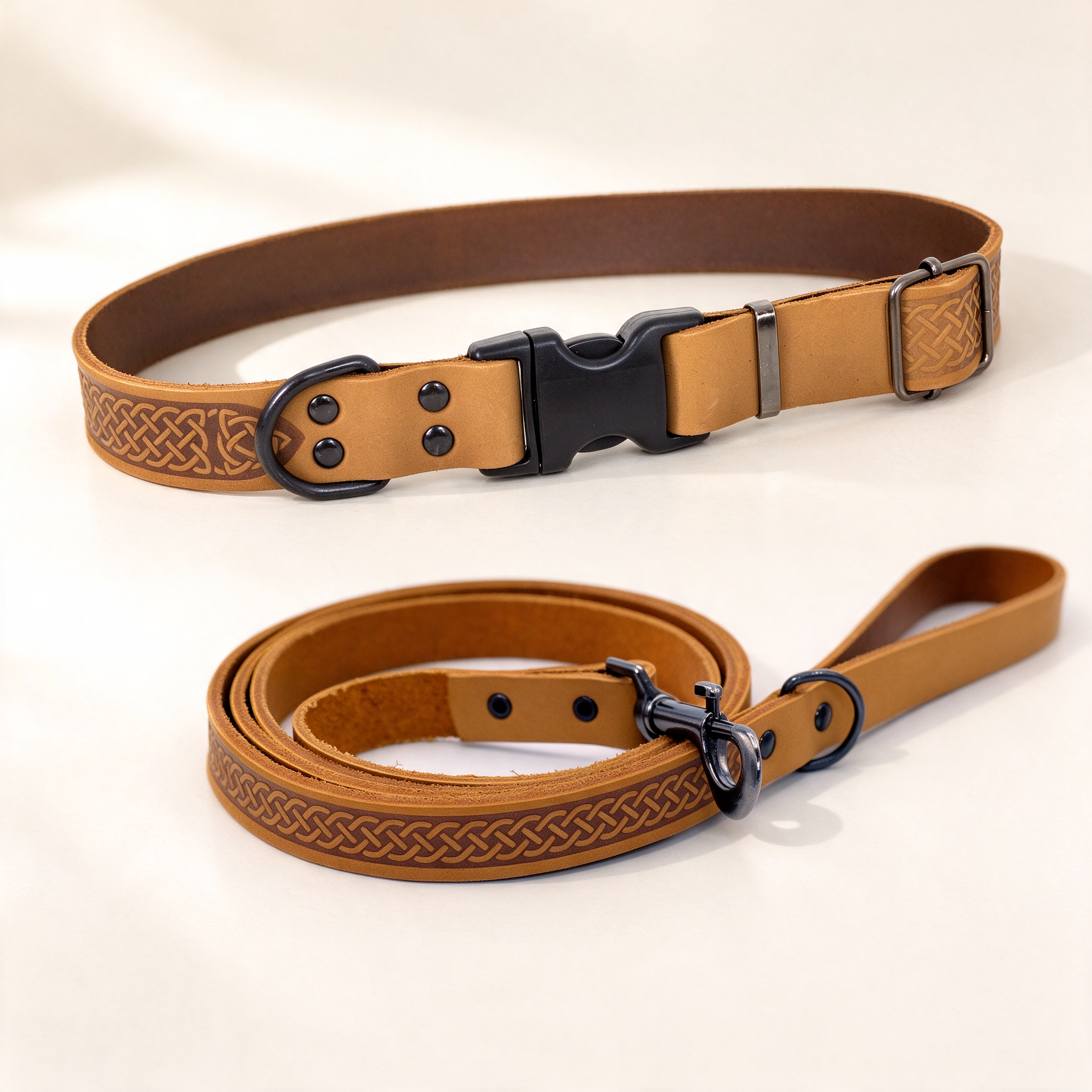 Leather Dog Collar & Leash Set | PawStream